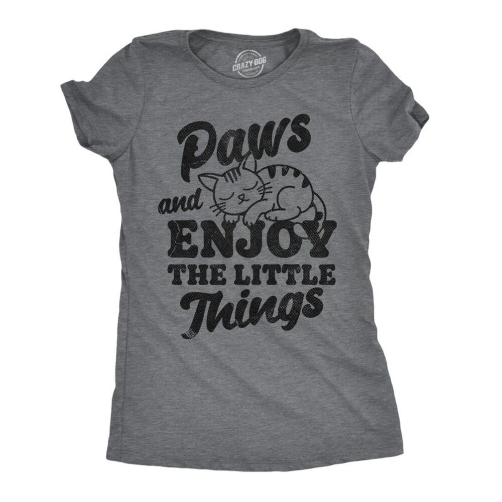 Womens T Shirts Paws And Enjoy The Little Things Tee For Ladies